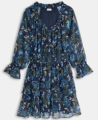 On 34th Women's Printed Smocked Ruffle Chiffon Mini Dress, Macy's Exclusive