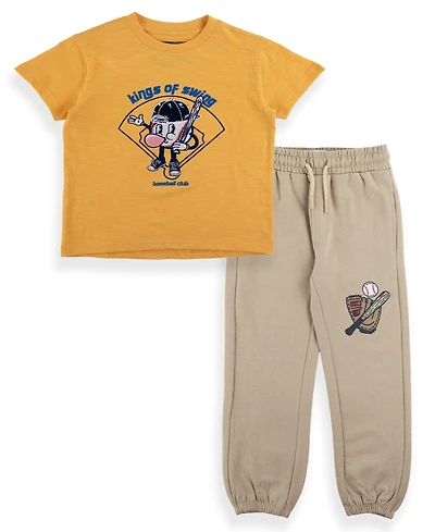 Sovereign Code Toddler and Little Boys 2-Piece Graphic T-Shirt Joggers Set