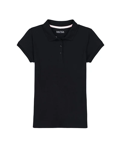 Nautica Big Girls Short Sleeve Interlock Polo Shirt