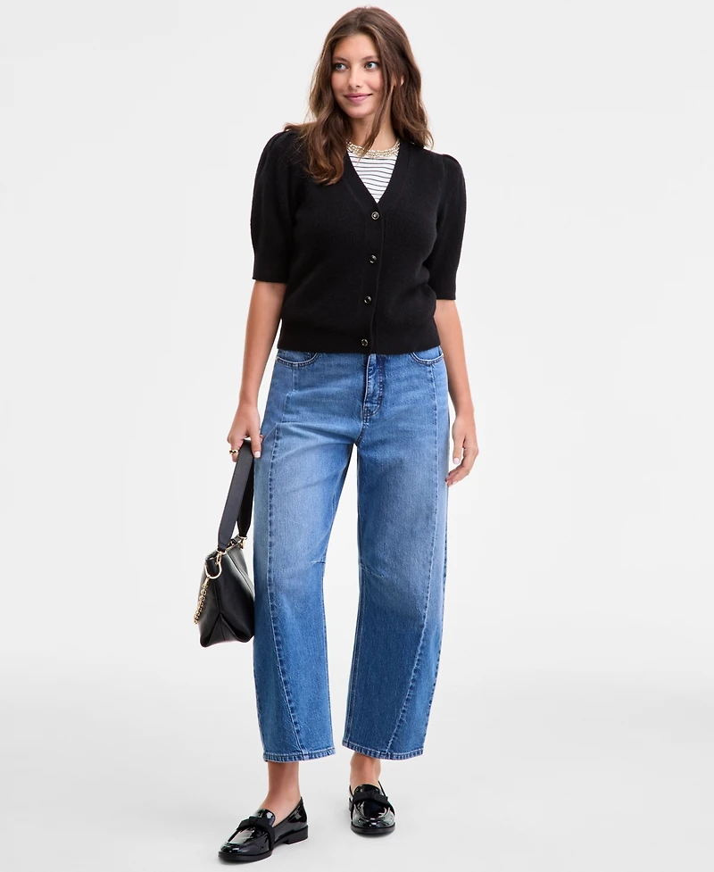 On 34th Women's Puff-Sleeve V-Neck Cardigan, Macy's Exclusive