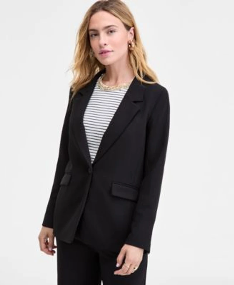 On 34th Womens Relaxed Crepe Blazer Macys Exclusive