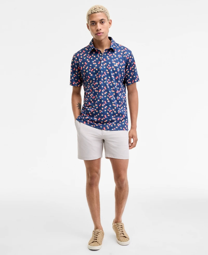 Chubbies Men's Range Flowers Motion Tailored-Fit Performance Golf Polo Shirt