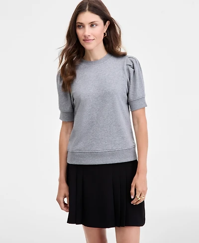 On 34th Women's Puff-Sleeve French Terry Sweatshirt, Macy's Exclusive