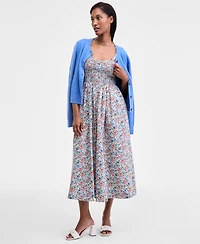 On 34th Women's Smocked Cotton Tank Midi Dress, Macy's Exclusive