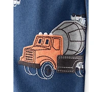 Carter's Baby Boys Construction-Print Cotton Long-Sleeve 2-Way-Zip 1-Piece Footed Pajamas