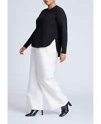 Eloquii Women's Scoop Hem Sweater
