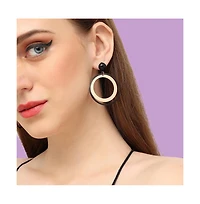 Sohi Women's Gold Block Drop Earrings