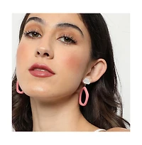 Sohi Women's Pink Pastel Circular Drop Earrings