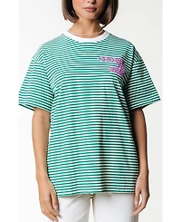 Colourful Rebel Puff Logo Stripe Loosefit Tee