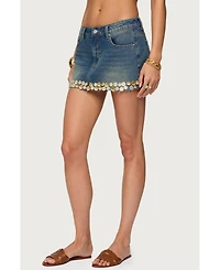 Edikted Women's Shaina Iridescent Denim Mini Skirt