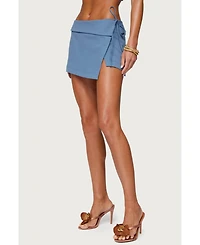 Edikted Women's Selena Asymmetric Wrap Mini Skirt