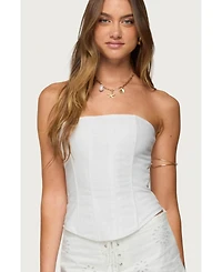 Edikted Women's Hadar Linen Look Corset