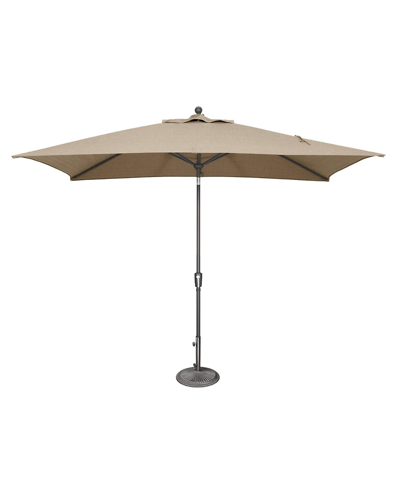 Mondawe 6.6FTx10FT Solefin Rectangle Patio Umbrella with Push-Button Tilt, Anthracite Frame