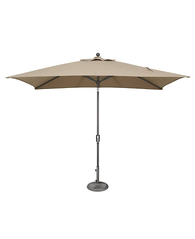 Mondawe 6.6FTx10FT Solefin Rectangle Patio Umbrella with Push-Button Tilt, Anthracite Frame