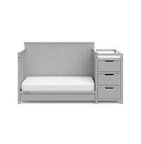 Graco Hadley 5-in-1 Convertible Crib and Changer with Drawer (Pebble Gray)