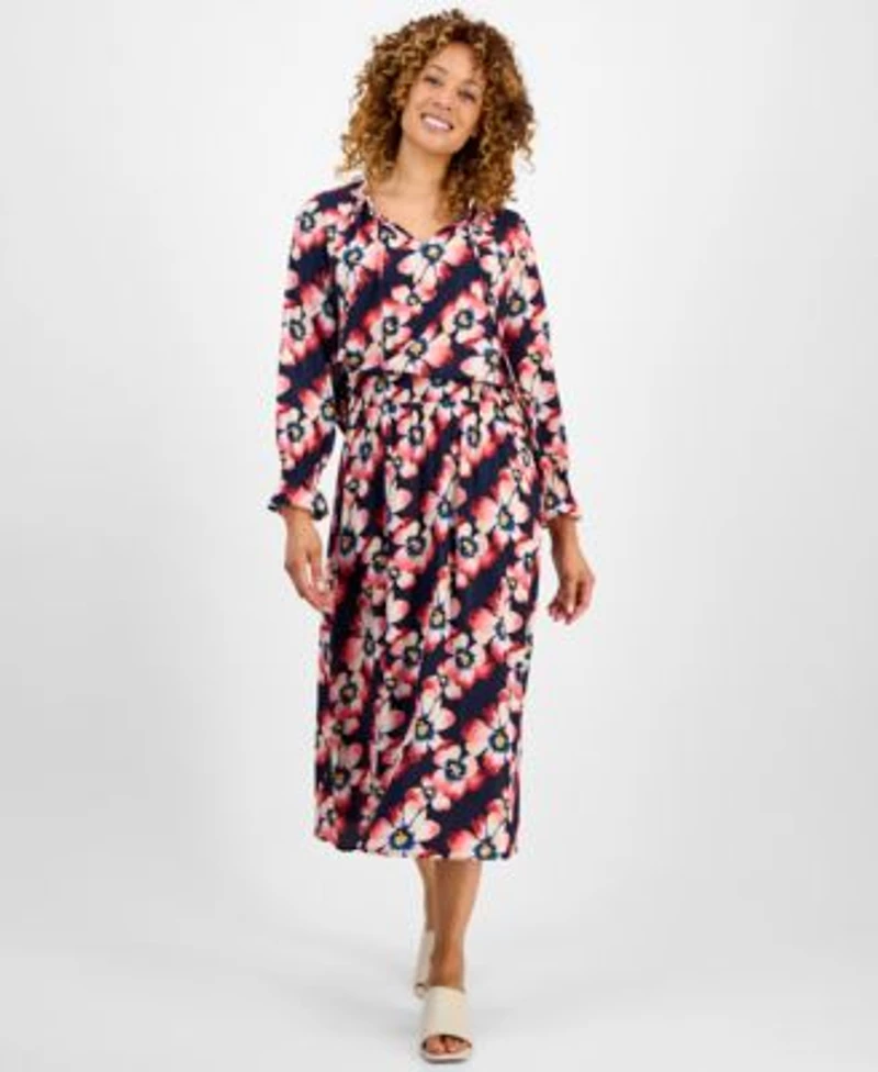 Jm Collection Womens Printed Blouse Pull On Skirt Exclusively At Macys