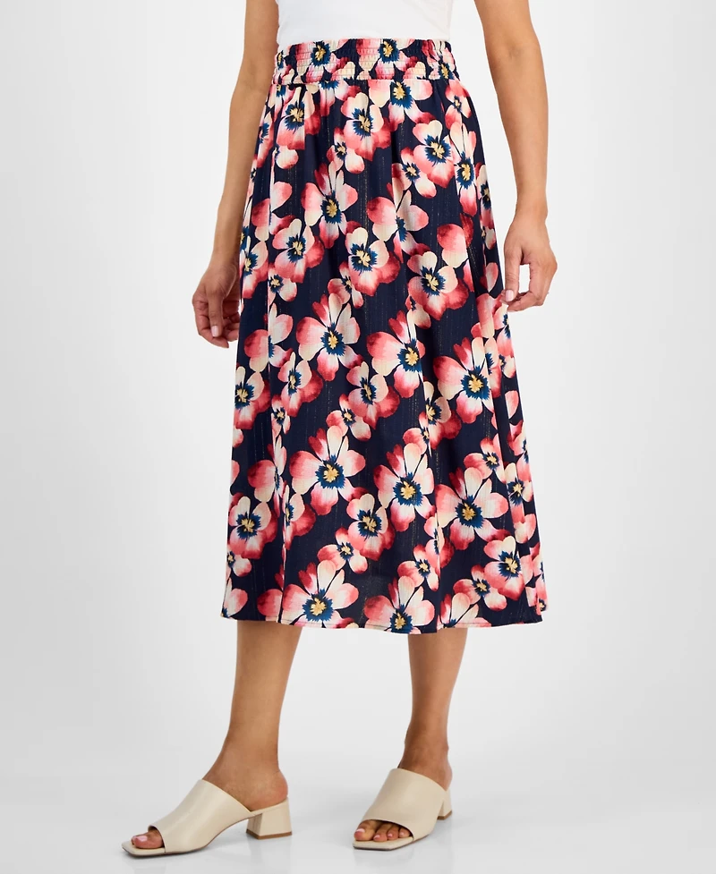 Jm Collection Women's Printed Jacquard Midi Skirt, Macy's Exclusive