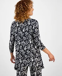 Jm Collection Women's 3/4-Sleeve Knit Top, Exclusively at Macy's