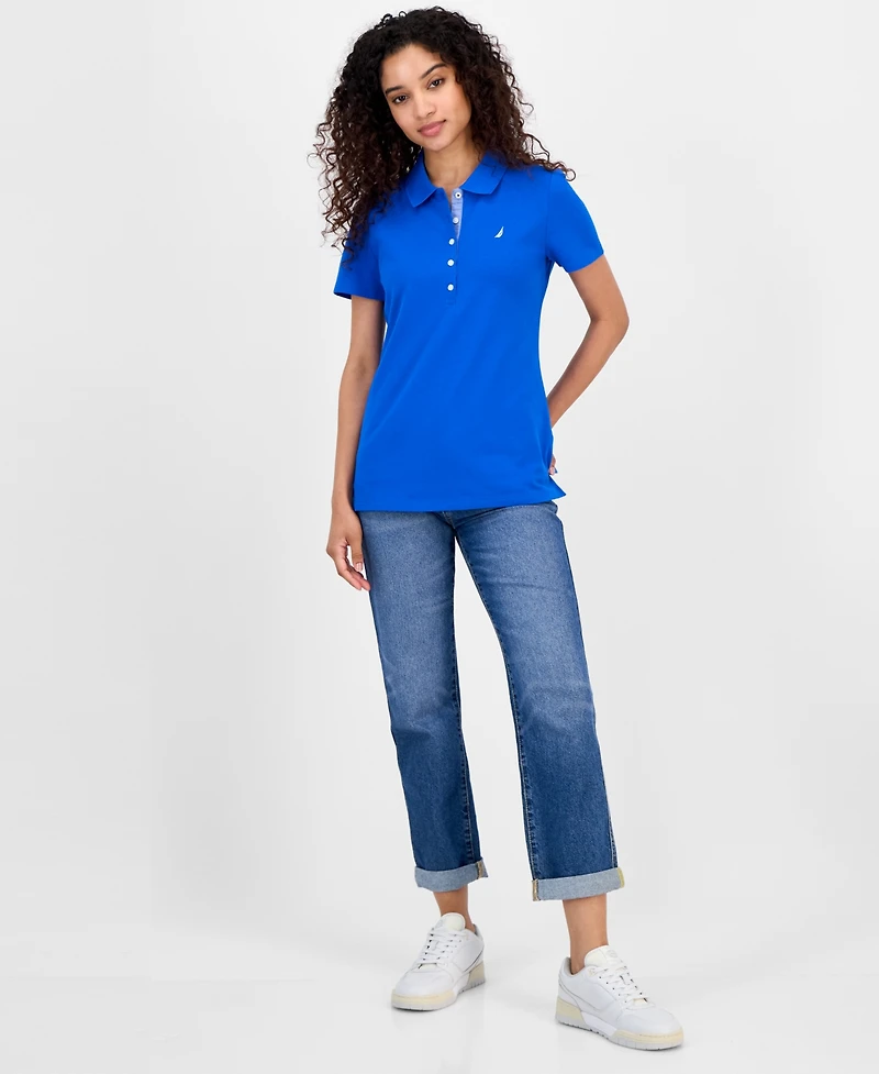 Nautica Jeans Women's Short-Sleeve Polo-Collar Shirt