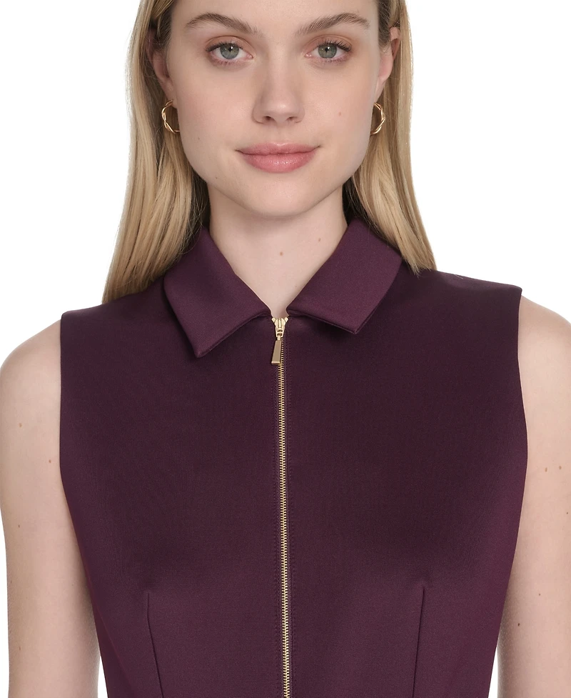 Calvin Klein Women's Sleeveless Scuba A-Line Dress