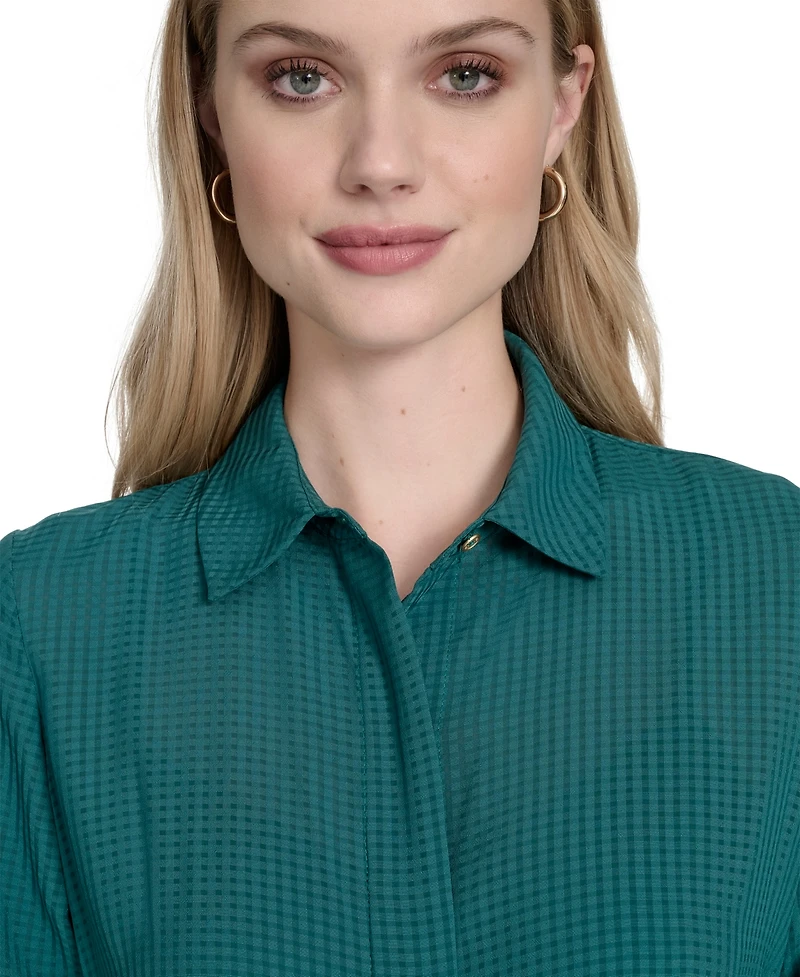 Calvin Klein Women's Chiffon Short-Sleeve Shirtdress