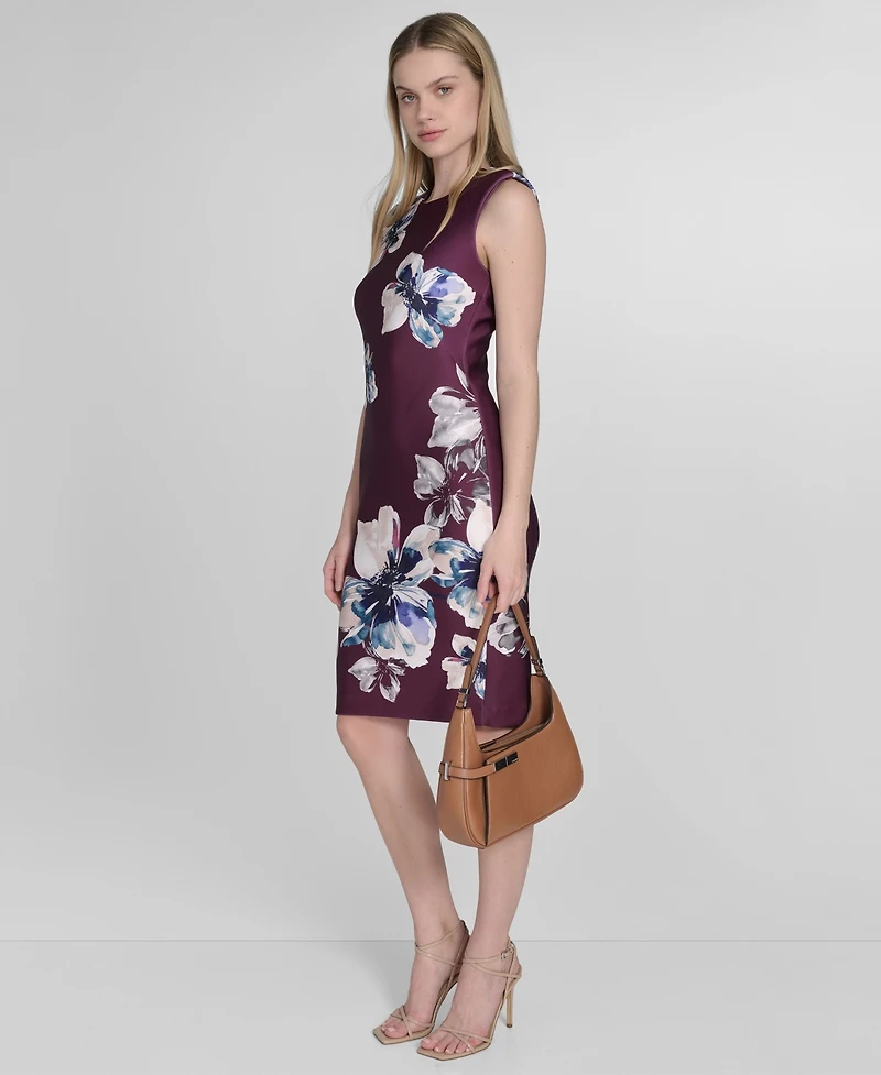 Calvin Klein Women's Scuba Floral-Print Sheath Dress