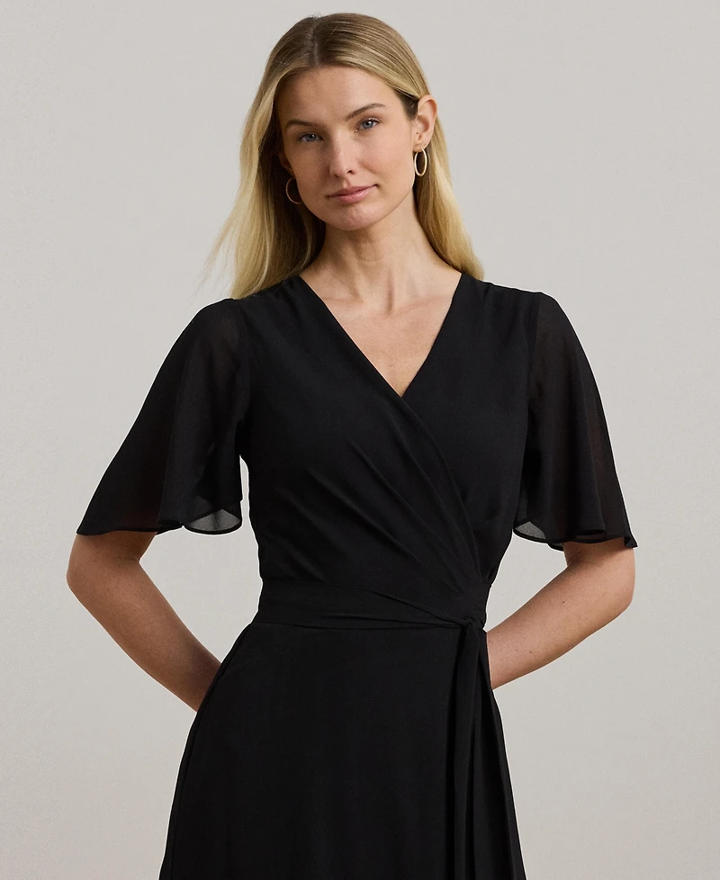 Lauren Ralph Women's Belted Georgette Dress