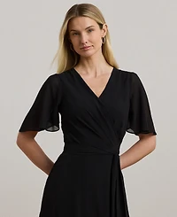 Lauren Ralph Women's Belted Georgette Dress