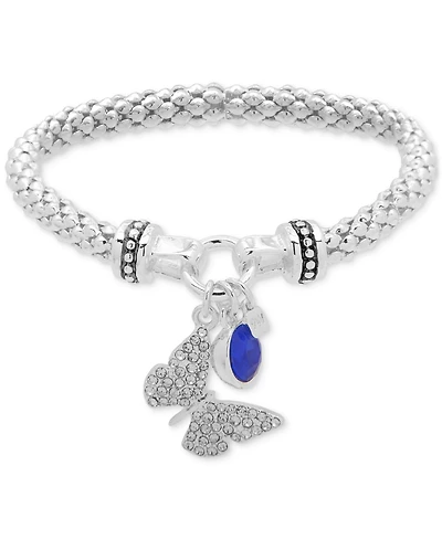 Nine West Pave Butterfly & Stone Stretch Bracelet