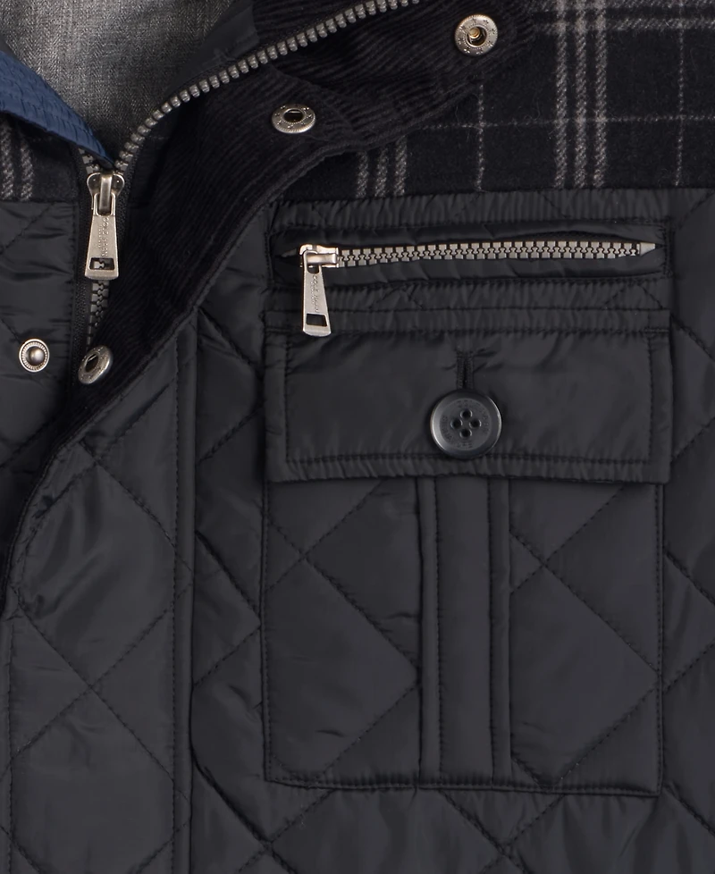 Cole Haan Mixed Media Quilted Jacket