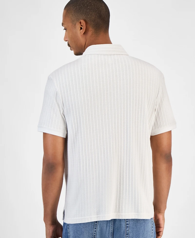 Sun + Stone Men's Rocco Textured Polo Shirt, Exclusively at Macy's