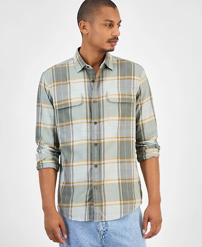 Sun + Stone Men's Plaid Shirt, Macy's Exclusive