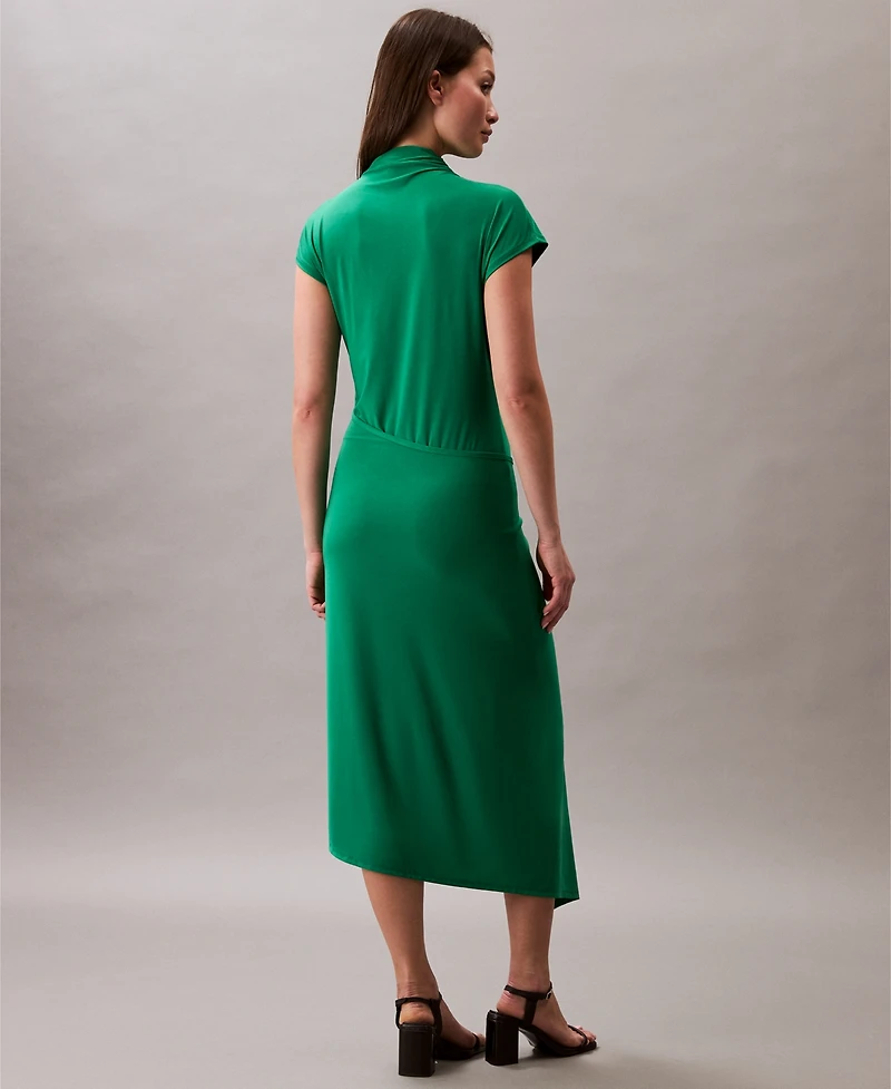 Calvin Klein Women's Wrap Front Midi Dress
