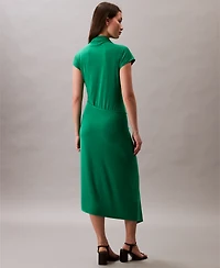 Calvin Klein Women's Wrap Front Midi Dress