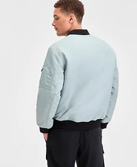 Hugo by Hugo Boss Men's Baken2435 Slim-Fit Satin Bomber Jacket