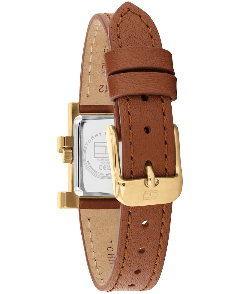Tommy Hilfiger Women's Quartz Brown Leather Strap Watch, 21mm