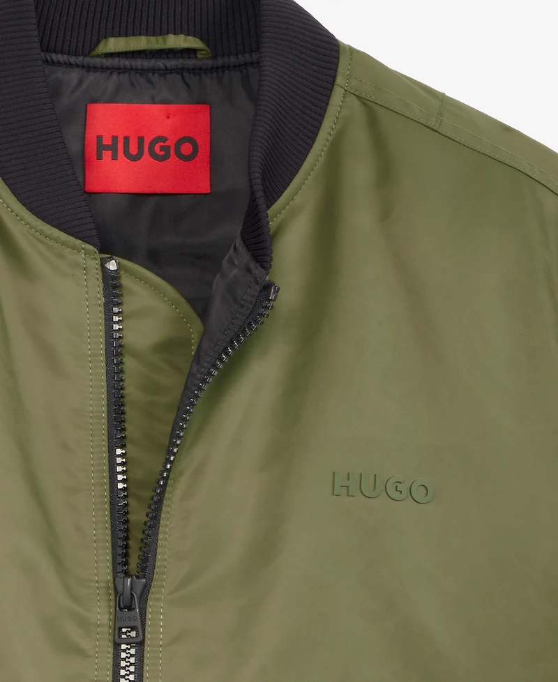 Hugo by Boss Men's Baken2435 Slim-Fit Satin Bomber Jacket