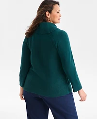 Style & Co Plus Size Cozy Cowl-Neck Long-Sleeve Sweater, Macy's Exclusive