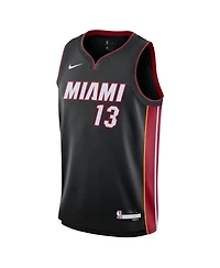 Nike Big Boys and Girls Bam Adebayo Black Miami Heat Swingman Icon Edition Jersey