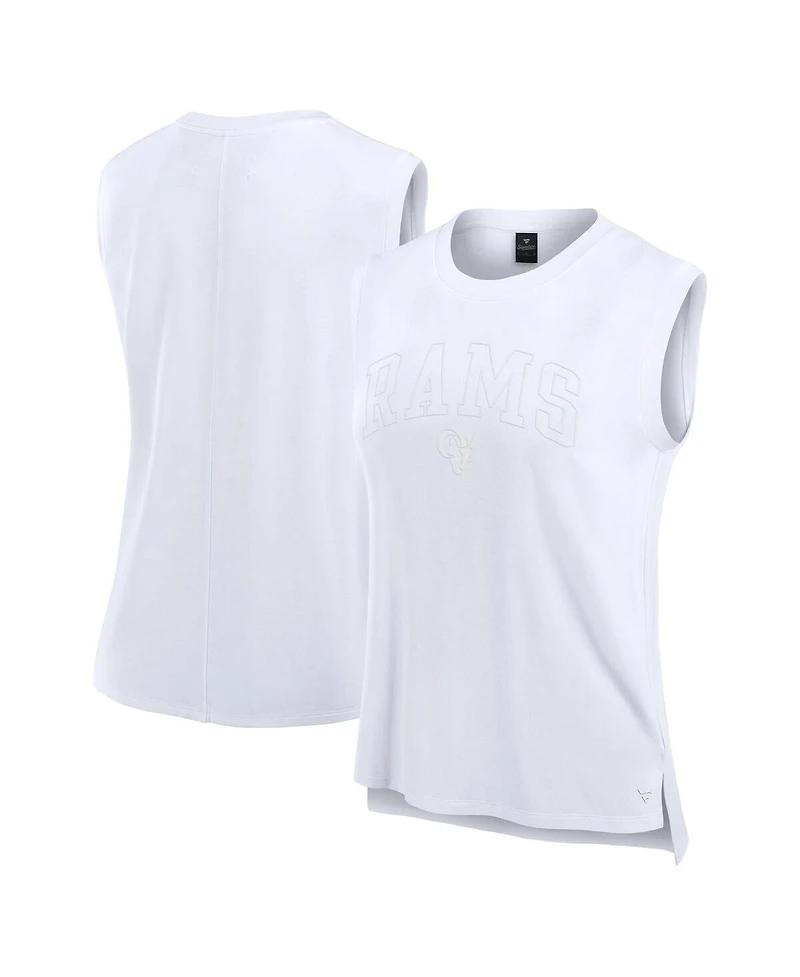 Fanatics Women's White Los Angeles Rams Studio Gym Tank Top