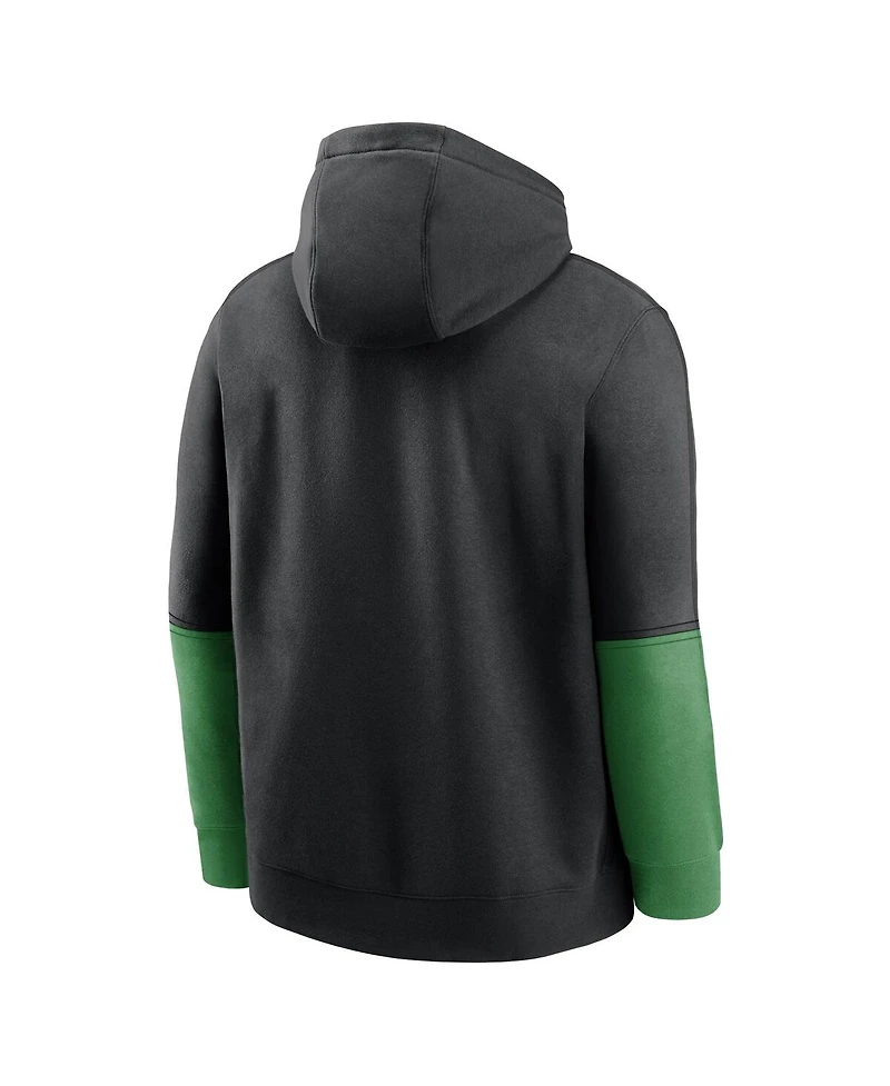 Nike Men's Black/Green Oregon Ducks 2024 Sideline Club Pullover Hoodie