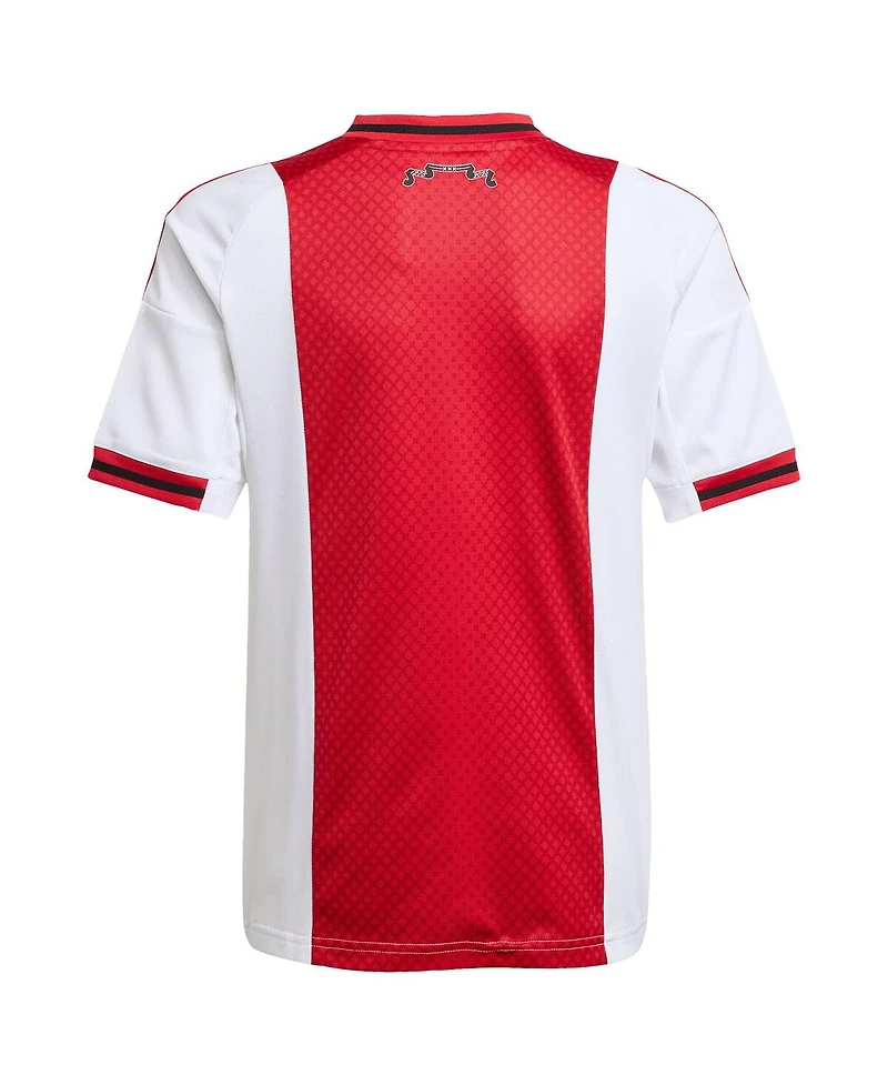 Adidas Big Boys and Girls White Ajax 2025/26 Home Replica Jersey