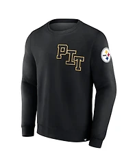 Fanatics Men's Black Pittsburgh Steelers Varsity Letter Fleece Pullover Sweatshirt