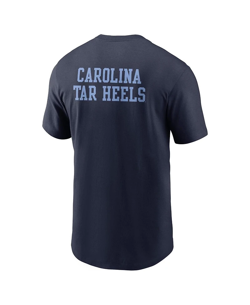 Jordan Men's Navy North Carolina Tar Heels 2-Hit Stacked T-Shirt