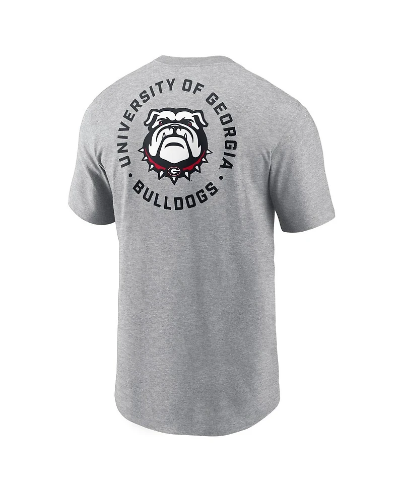 Nike Men's Heather Gray Georgia Bulldogs Campus 2-Hit T-Shirt