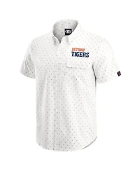 Darius Rucker Collection by Fanatics Men's Cream Detroit Tigers Printed Button-Down Shirt
