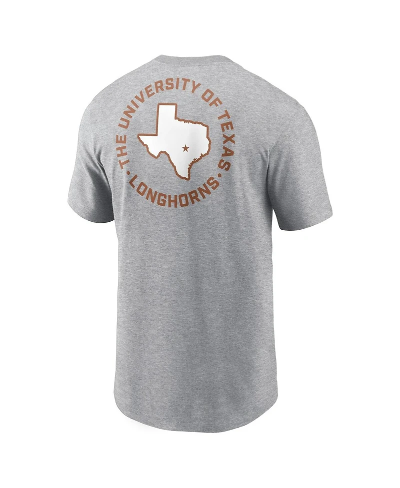 Nike Men's Heather Gray Texas Longhorns Campus 2-Hit T-Shirt
