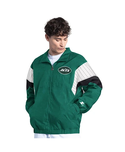 Starter Men's Green New York Jets Yard Line Full-Zip Jacket