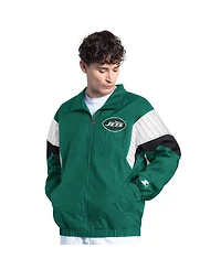 Starter Men's Green New York Jets Yard Line Full-Zip Jacket