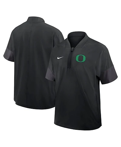 Nike Men's Black Oregon Ducks 2025 Sideline Coaches Lightweight Short Sleeve Jacket